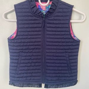 Lilly Pulitzer GIRLS Levie Vest, Navy, Size L (8-10)
